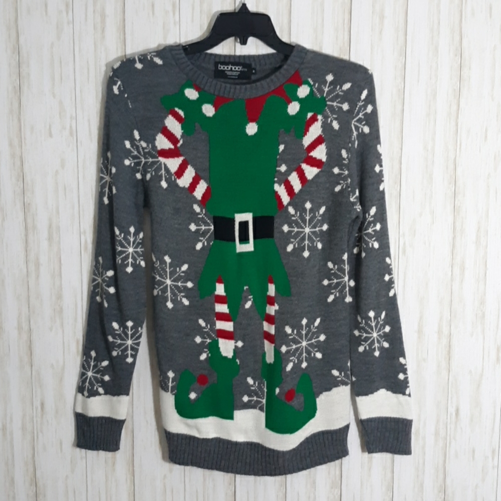 Size M   Boohoo Elf Ugly X Mas Sweater